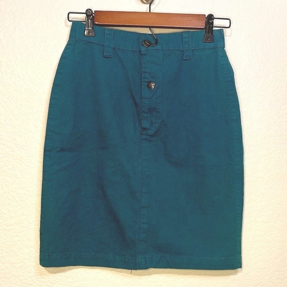 Cherokee Teal Cotton Utility Style Skirt Size 5 Casual Workwear